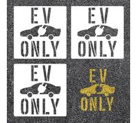 3pcs EV ONLY Parking Stencil Pavement, Charging Pavement Template Electric Vehicle Station Stencil Supplies Recycled Cardboard Giant Wall Stencils Essentials for Parking Lots