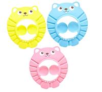 3pcs EVA Cartoon Bath Hat for Baby Hair Washing Shower | Adjustable Clasp, Earmuffs Block Water Flow, Fast Diversion, Bright Colours with Childlike Patterns