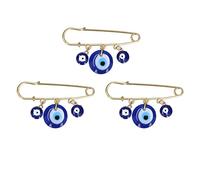 3Pcs Evil Eye Stroller Pins, Blue Eyes Shaped Clothing Pins Pendants Decorations Sewing Notions Supplies for Clothes Bag Scarf Decoraions Presents to Mothers Daughters