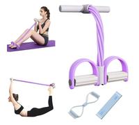 3Pcs Exercise Equipment for Home Use, 6-Tube Elastic Resistance Band with Pedal Puller, Sit Up Exercise Equipment, Abdominal Trainer with Resistance Bands, for Abdomen/Arm/Leg Stretching Training