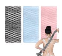 3Pcs Exfoliating Towel,Exfoliating Shower Towel,Back Extra Long Exfoliating Washcloth for Men Women,Exfoliating Body Scrubber for Cleaning and Massage (Black,Pink,Blue)