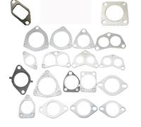 3pcs Exhaust Pipe Gasket Set, Square 4-Hole Flange Muffler Connector(D)