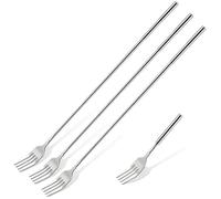 3Pcs Extendable Fork,Stainless Steel Long Fork 8.7-25.4" Telescopic Fork | Stainless Steel Expandable Tableware for BBQ Fruit Dessert and Camping, Gag Gifts for Adults and Family
