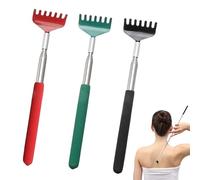 3PCS Extendable Telescopic Back Scratcher Rake Head Style Itch Relief Massager Scratching Tool for Head, Back, Legs and Other Tickling Massage