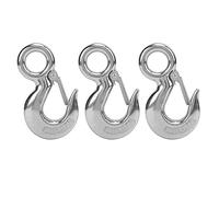 3pcs Eye Slip Hook with Safety Latch, Stainless Steel Lifting Eye Hoist Sling Hook, Marine Grade Mirror Polished for Cranes and Outdoor Rigging (1T)