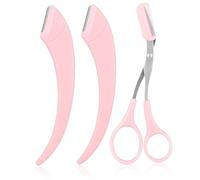 3PCS Eyebrow Trimmer Scissors with Comb, Eyebrow Scissors Grooming Kit with Safety Razors for Precise Shaping, Easy to Use for Beginners & Professionals