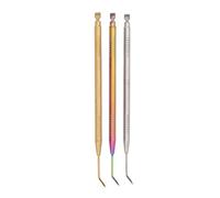3Pcs Eyelash Separator Tint Tool, Eyelash Lift Perm Tool, Long Curved Needle with Tail Comb for Lash Extension, Stainless Steel Metal Lash Lift Rod for Professional Makeup Salon Us