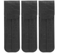 3pcs Eyelash Tweezer Storage Case PU Magnetic Holder for Travel | Anti-static Plush Lining, Compact Black Pouch, Fits Mini Tools and Bag Carry, Lash Work Organizer