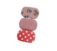 3PCS Fabric Hair Clips, Oval Colourful Cute Side Clips No Hair Hurt Pink Polka Dot