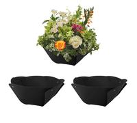 3pcs Fabric Planter Basket Liner,16inch Hanging Basket Liners Round Felt Wall Hanging Flower Pot Liner Insert Replacement for Graden Indoor Outdoor Decoration Black
