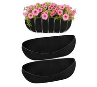 3PCS Fabric Window Box Liners Black, 30/36 Inch Felt Window Box Liners, Rectangle Felt Flower Pot Liners Hanging Plant Basket Fiber Insert for Garden Wall Hanging Planter Flower Vegetables (36 inch)