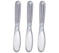 3PCS Face Mask Brush Set Transparency Glossy Round Hand Grip Curve Design Mask Applicator for DIY Clay Mask Modeling Skincare PP Material 21cm 8.3in