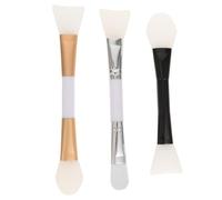 3pcs Facial Mask Stirring Tool Dual-end Silicone Artificial Fibre Brush Set