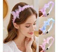 3Pcs Fairy Butterfly Headbands Rhinestone Mesh Hair Hoops for Women | Fairy