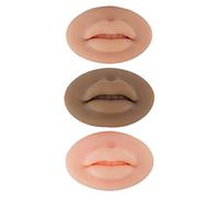 3Pcs Fake Lips,3D Silicone Lips for Makeup Practice,Soft Silicone Fake Lips Tattoo Practice Skins Training for Permanent Makeup Tattoo Practice