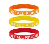 3pcs Fall Risk Medical Wristbands Bright Silicone Patient Safety Bands