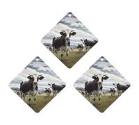3PCS Farm Cow Pictures Car Air Freshener Hanging Scented Cards Cute White Car Fresheners Long Lasting New Cars Scents for Women Men Natural Air Freshener with Lanyard Automotive Freshies