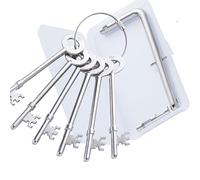 3pcs FB1 & 3pcs FB2 Keys + 1pcs Fire Brigade Drop Keys,Complete Emergency Access Kit with Transparent Case & Rotary Keychain - Ideal for Fire Brigade, Maintenance & Communal Door Use (7 pcs)