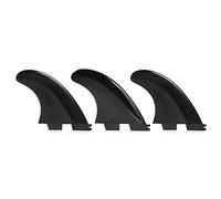 3PCS FCS2 G5 Nylon Plastic Black Surfboard Tail Fin Set, Flexible Fiberglass Surfing Accessory with Stability for All Surfboards, Includes 2 Side Fins and 1 Center Fin