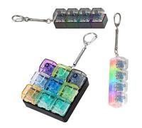 3Pcs Fidget Keyboard, Keyboard Fidget Multi-Functional Keychain with Glow Clicker, Decompression Gift for Focus & Calm, Portable Fun for Breaks Easy to Carry