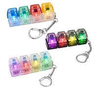 3Pcs Fidget Keyboard, Keyboard Fidget Multi-Functional Keychain with Sound & Flash, Decompression Gift for Boys Girls Travel Use, Easy to Carry