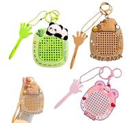 3PCS Fidget keyring Set with Magnetic Drawing Board & Maze Puzzle, Sensory Fidget Toys for Adults Kids, Stress Relief Anxiety Toys for Focus, Fun Capybara Bear Panda Gifts