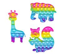 3Pcs Fidget Popper, Rainbow Push Fun Fidget Toys, Sensory Bubble, Fidget Toys for Learning Relaxation Autism & Special Needs Anxiety Stress Reliever Gift