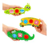 3PCS Fidget Popper Sensory Toys for Babies Toddlers 1 2 3 Year Old, Montessori Travel Toys for Airplane Car Trips, Travel Essentials Stress Relief Toy for Autism ADHD Fine Motor Skills
