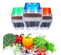 3Pcs Filter Kitchen Tap Filtration Activated Carbon Clean Purifier Kitchen Bathroom Water Filter for Sink Faucet Removes Chlorine Fluoride Heavy Metals Hard Water for Home Kitchen Bathroom