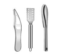 3Pcs Fish Scaler Remover, Fish Scaler Brush, Stainless Steel Fish Cleaning Kit Fish Scaler Fish Skin Graters Cleaning Peeler Scaler Scraper with Bottle Opener for Kitchen Fish Scales Removing Peeling