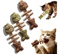 3PCS Fish Shaped Cat Chew, Catnip And Silvervine Chew Toy, Catnip, Silvervine & Gall Fruit Chews - Fishbone Shape Chewing Stick For Teeth Cleaning & Playful Cats, Mixed Flavors