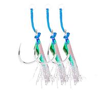 3Pcs Fishing Hooks Stainless Steel Fish Hooks Portable Worm Hooks Glow Dark Thread Barbed Hooks Slow-Motion Boat Hooks For Fishing(Length 31.5mm)