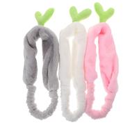 3pcs Flannel Makeup Headband for Washing Face, Soft Plush Hair Wrap | Reusable Hygiene, Keeps Bangs Secure, Lovely Colour Design for Spa Sessions, Gym Workouts, Random Color