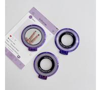 3PCS Flash Diamond Stick-On Phone Finger Ring Holder, Invisible Clasp for All Kinds of Mobile Phones (Purple)
