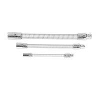 3pcs Flexible Extension Bar Set, Bendable Soft Socket Screwdriver Extension Rod, 1/2 3/8 1/4 Inch Stainless Steel and Aluminum Alloy, Multi Purpose Tool for Electrical Cabinet,