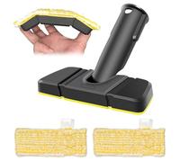 3Pcs Flexible Hand Nozzle with Cloth Set Accessories for Kärcher SC1 SC2 SC3 SC4 SC5 Steam Cleaner for Counter Top, Upholstery, Floor, Tile, Curtain, Black