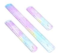 3Pcs Flexible Ruler Set 30cm 20cm 15cm, Bendable Shatterproof Plastic Rulers with Dual CM/Inch Scales, Colorful Unbreakable School Rulers for Students Classroom Office
