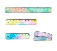 3pcs Flexible Rulers for School, 12/8/6 inch Bendable Ruler Soft Plastic Rulers Bulk Flex Ruler with Centimeter and Inch Scales for Students Kids Classroom Office Home Supplies(Gradient Colored)