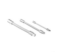 3pcs Flexible Socket Extension Bar Set, Metal Bendable Wobble Extender for Ratchet Wrench, 1/4 3/8 1/2 Inch Drive, Silver, Lengths 145mm 205mm 250mm