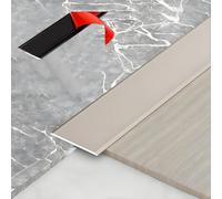 3Pcs Floor Cover Strips - Aluminum Bar Self Adhesive Flat Divider Strip Flooring Edge Trim Threshold Transition Joining(Purple gold,60mm/2.36in)