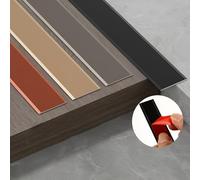 3Pcs Floor Cover Strips - Aluminum Floor Bar - Self Adhesive Flat Divider Strip - Flooring Edge Trim Strip - Flooring Threshold Transition - Joining Strip(Black,6cm/2.36in)