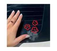 3PCS Floral Car Mirror Stickers - Waterproof Vinyl Decals for Interior Mirror, Rear Windshield & Windows - Cute DIY Decoration for Cars, SUVs & Motorcycles - Durable Feminine Vehicle Accessories(Red)