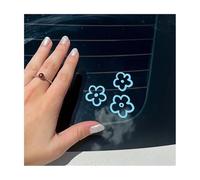 3PCS Floral Car Mirror Stickers - Waterproof Vinyl Decals for Interior Mirror, Rear Windshield & Windows - Cute DIY Decoration for Cars, SUVs & Motorcycles - Durable Feminine Vehicle Accessories(Blue)