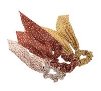 3pcs Floral Ribbon Scrunchie Cloth Hair Tie for Women Gentle Fit | French Ribbon Design, Elegant Romantic Style, Versatile Use, Comfortable Fit, Does Not Press the Head