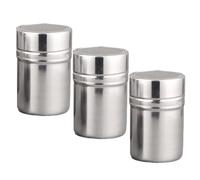 3PCS Flour Shaker,Chocolate Shaker for Coffee,Cocoa Coffee Sugar Cinnamon Powder Sifter, Stainless Container Spice Rotating Sprinkles Baking Seasoning Jars Cans Set