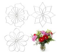 3pcs Flower Arrangement Holders, Stainless Steel Flower Lid Grid Round Flower Frog Insert Wire Arranger Organizer for Vase Craft Floral Metal Stems Bouquets Plant Fixation