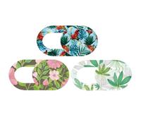 3pcs Flower Pattern Webcam Cover Slider for Laptop and Tablet Cameras | ABS Ultra Thin Shutter, Extra Mini Size Curved Edges, for Remote Work and Online Learning