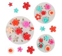 3PCS Flower Silicone Mold, Flower Chocolate Molds, Soap Ice Cube Jello Molds for Cake Decorating, Cupcake Decorating, Fondant, Polymer Clay, Candy Making