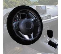3Pcs Fluffy Steering Wheel Covers Soft Furry Winter Warm Car Steering Wheel Protector Warmer with Fluffy Gear Shift Cover Handbrake Cover Universal Automotive Steering Wheel Cover Fit 37-38cm