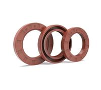 3pcs Fluoro Rubber TC Oil Seal Inner Diameter 25mm, Outer Diameter 35mm, Thickness 6mm, High Temperature Double Lip FKM Oil Seal,25x35x6mm